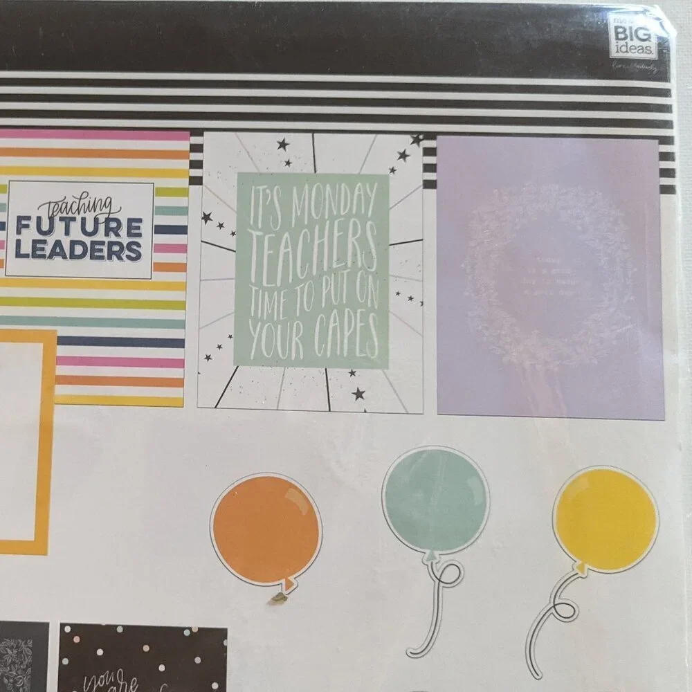 NWT Happy Planner Teacher 'Change the World' 41pc Wall Art Kit Classroom School